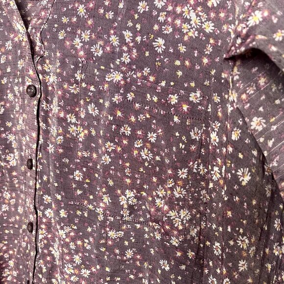 Torrid Lindsay Button Front Floral Purple Dolman Split Neck Top 4 4X 26 - Picture 6 of 7